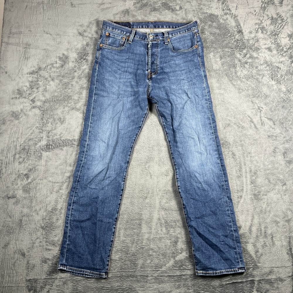 Levi's 501 Jeans Men 30x30 Blue Denim Cotton Straight Leg Medium Wash Button Fly